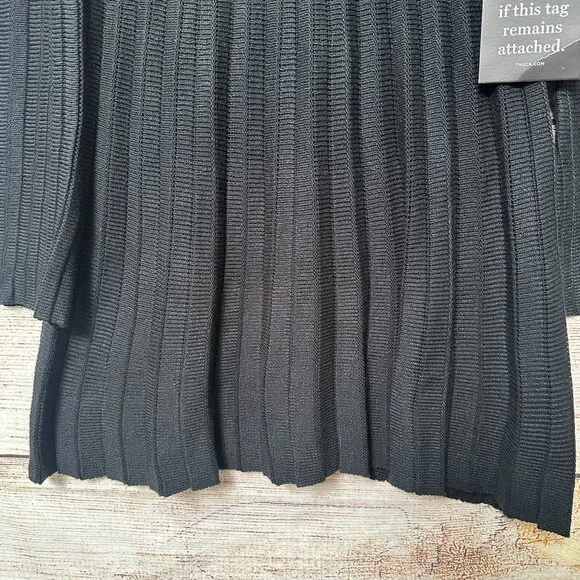 Pomander Place Womens Size S Black Ribbed Knit Sweater Adi Dress Long Sleeve - Picture 5 of 12